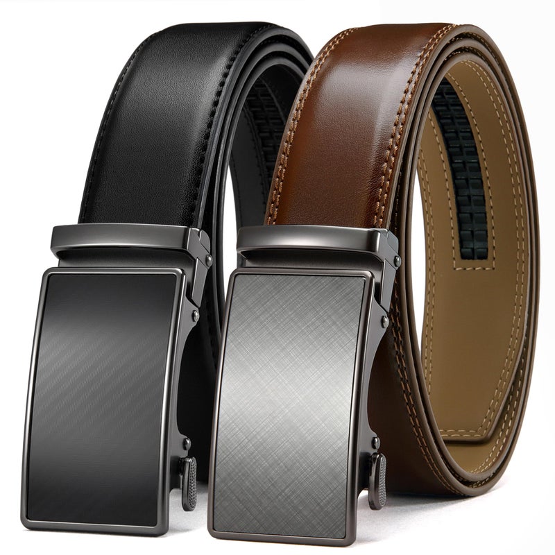 CHAOREN Leather Ratchet Belt Men 2 Pack - Customizable Fit, Effortless Style (35mm) - Image 1